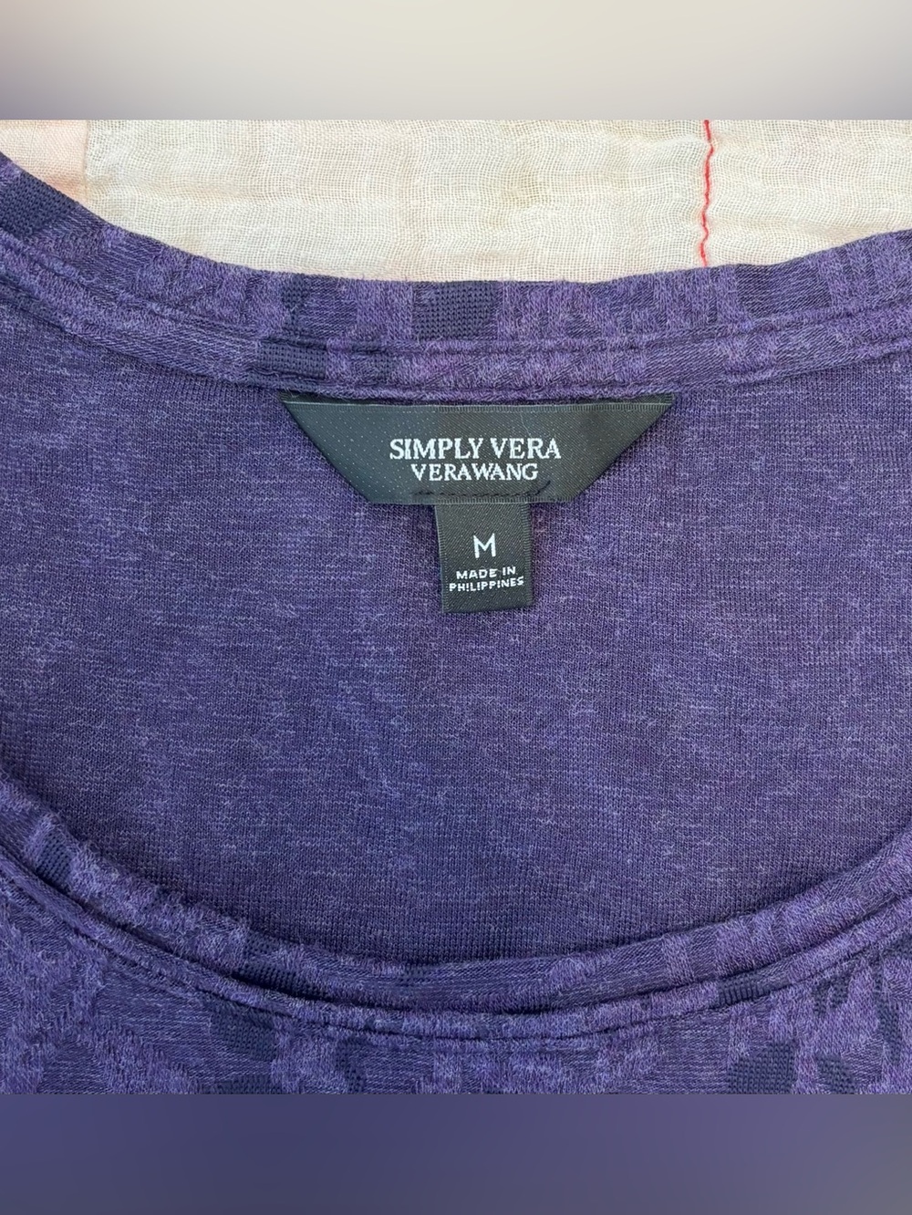 Simply Vera Vera Wang Deep Purple Floral Burnout Tank, Women Sz M, Sleeveless - Picture 6 of 13